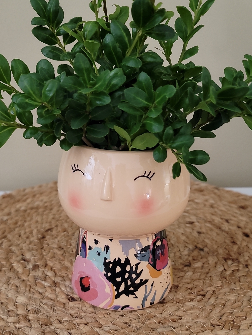 Floral Ceramic Face Planter